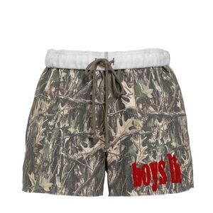 Camouflage Boys Lie Shorts with Red Embroidery